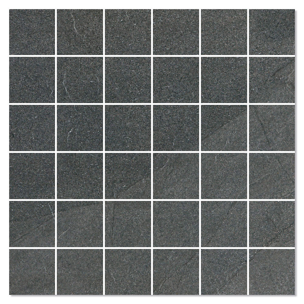 Mosaik Klinker Duostone Mörkgrå Matt 30x30 (5x5) cm